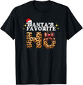 Santa s Favorite Ho Tshirt Coquette Cheetah Print Pajama Top T Shirt Streetwear Style Fan Favorite