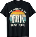 The Library is My Happy Place Shirt Funny Book Reading T-Shirt | Trending 2025 | Perfect Gift Choice