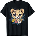 Adorable Cheetah Cub With Floral Crown Apparel Comfort Fit Everyday Wear