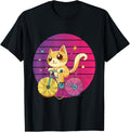 Cat on bike adorable kitty yarn wheels cat lovers cycling T-Shirt for Men Women Kids T-Shirt | Trending 2025 | Perfec...