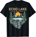 Fishing Boating Camping - My Happy Place Echo Lake Apparel | Trending 2025 | Aesthetic Casual Look