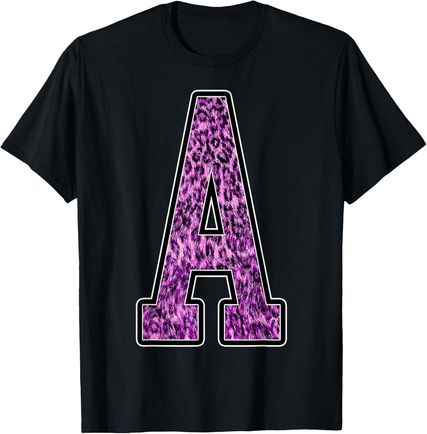 Leopard Cheetah Print Capital Letter A Monogram Initial Pink Apparel High Search Demand Fan Favorite