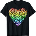 Heart Rainbow Cheetah Leopard Tiger Print Apparel Premium Print US Top Pick
