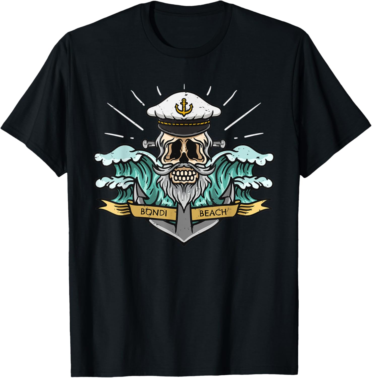 Bondi Beach Australia Sea Captain Pirate Skull Nautical Men Women Kids Apparel | US Viral Pick | Daily Wear Essential
