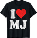 I Love MJ Vintage Fan Merch Red Heart Initials Design M.J. Apparel | Viral Streetwear Style