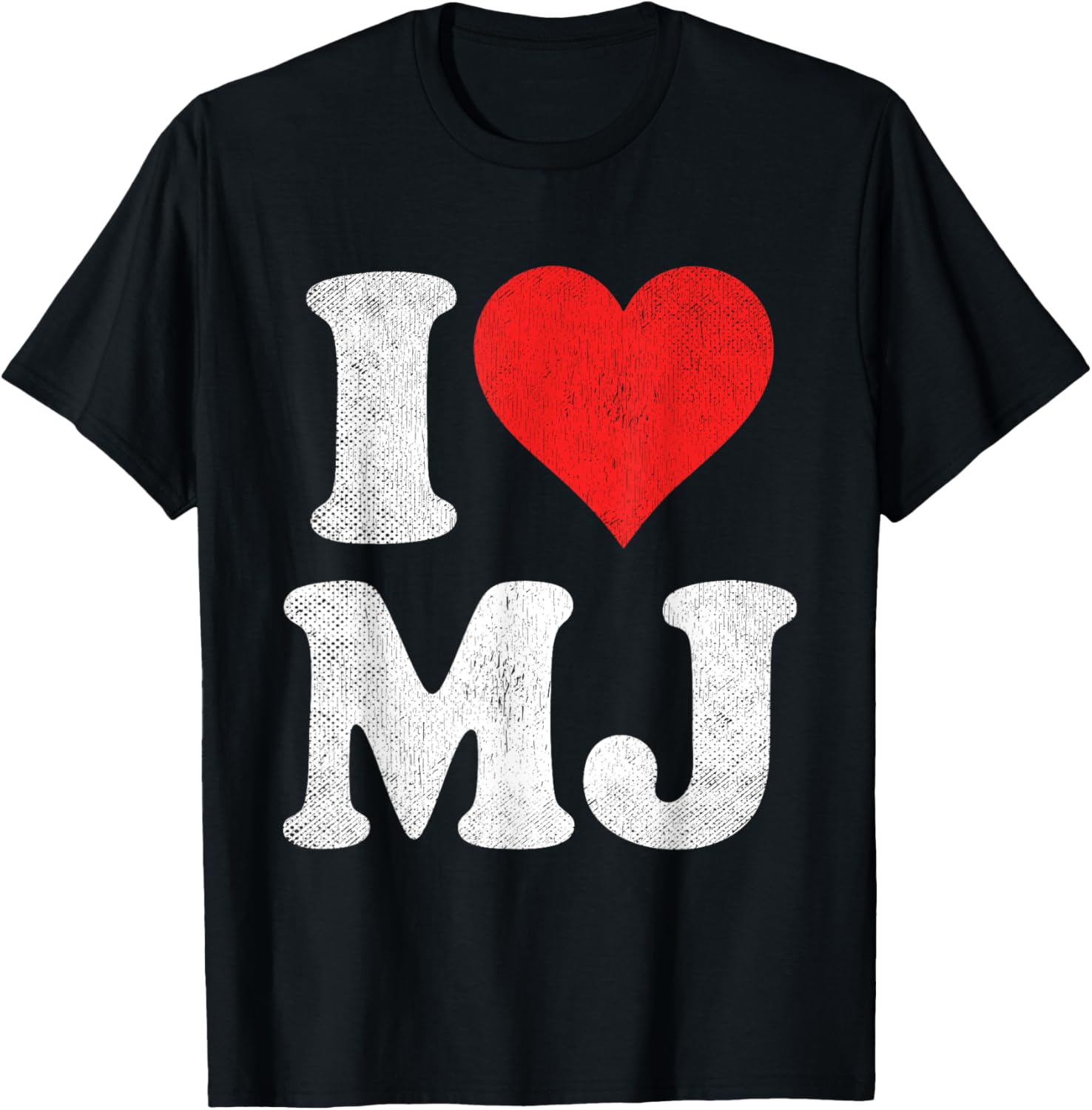 I Love MJ Vintage Fan Merch Red Heart Initials Design M.J. Apparel | Viral Streetwear Style