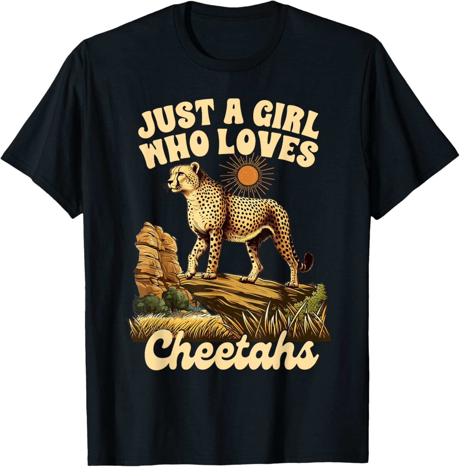 Cheetah Lover Wild Animal Zoologist A Girl Loves Cheetahs Apparel Premium Print Everyday Wear