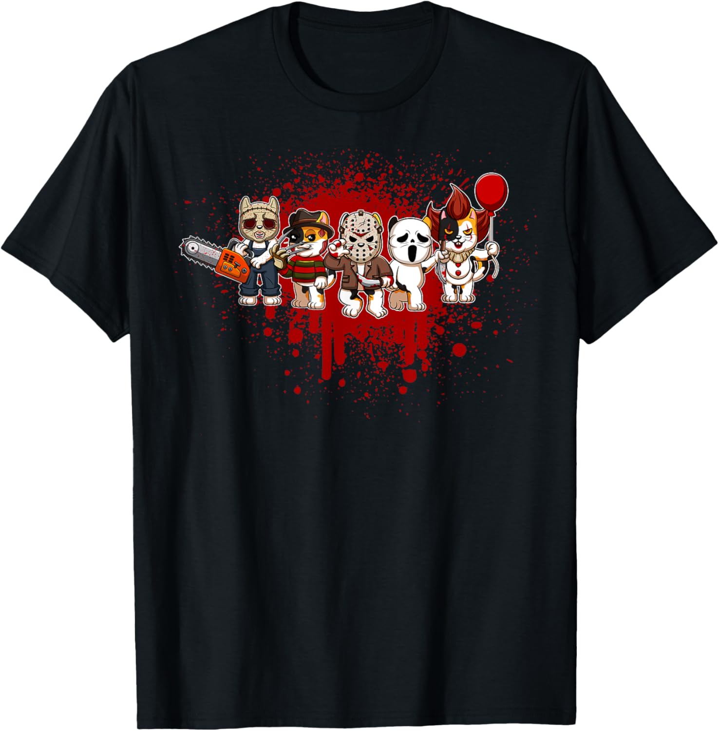 My Little Horror Crew - Halloween Calico Cat T-Shirt for Men Women T-Shirt | US Best Seller
