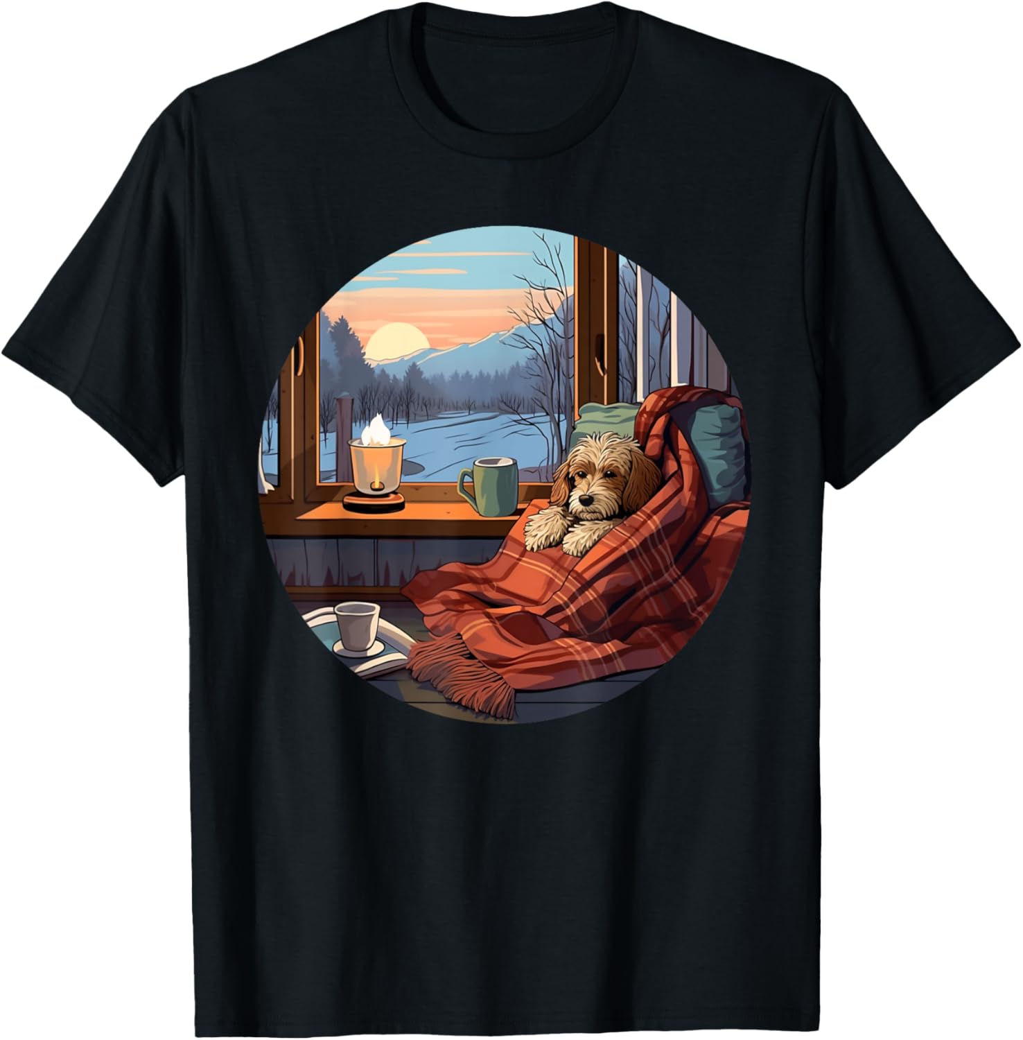 A dog in a warm costume enjoys the cozy bed season T-Shirt for Men Women Kids T-Shirt | Trending 2025 | High CTR Boost