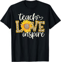 Teach Love Inspire Cute Sunflower Leopard Cheetah Print Gift Apparel Streetwear Style Hot Right Now