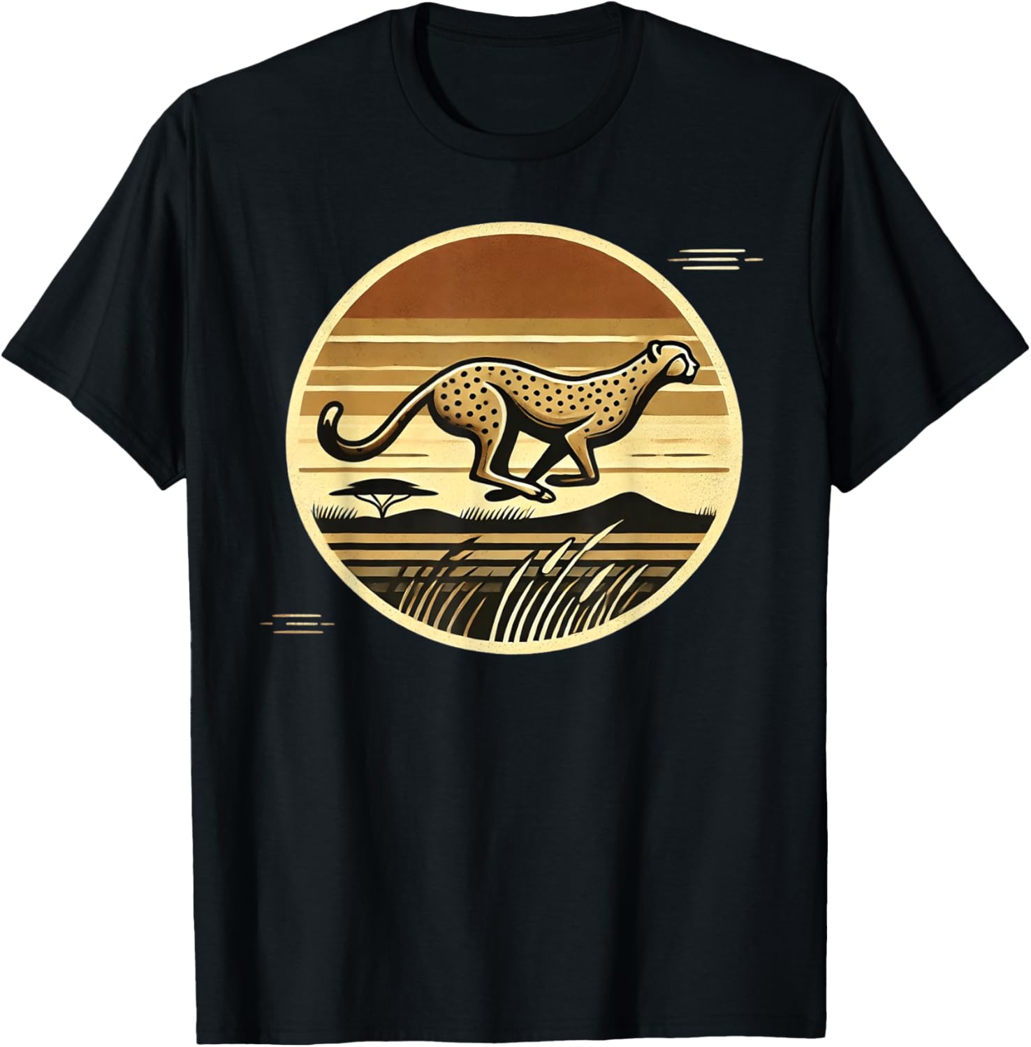 Silhouette Running Mammal Wildlife Savanna Retro Cheetah Apparel Viral TikTok Find Gift Ready