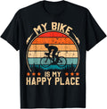 My Bike is My Happy Place Funny Cyclist Bike Apparel | High Search Volume | Daily Wear Essential