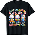 Team Kindergarten Is My Hoppy Place Happy Easter Day Teacher Men Women Kids Apparel | Top Conversion Title | Customer Favorite