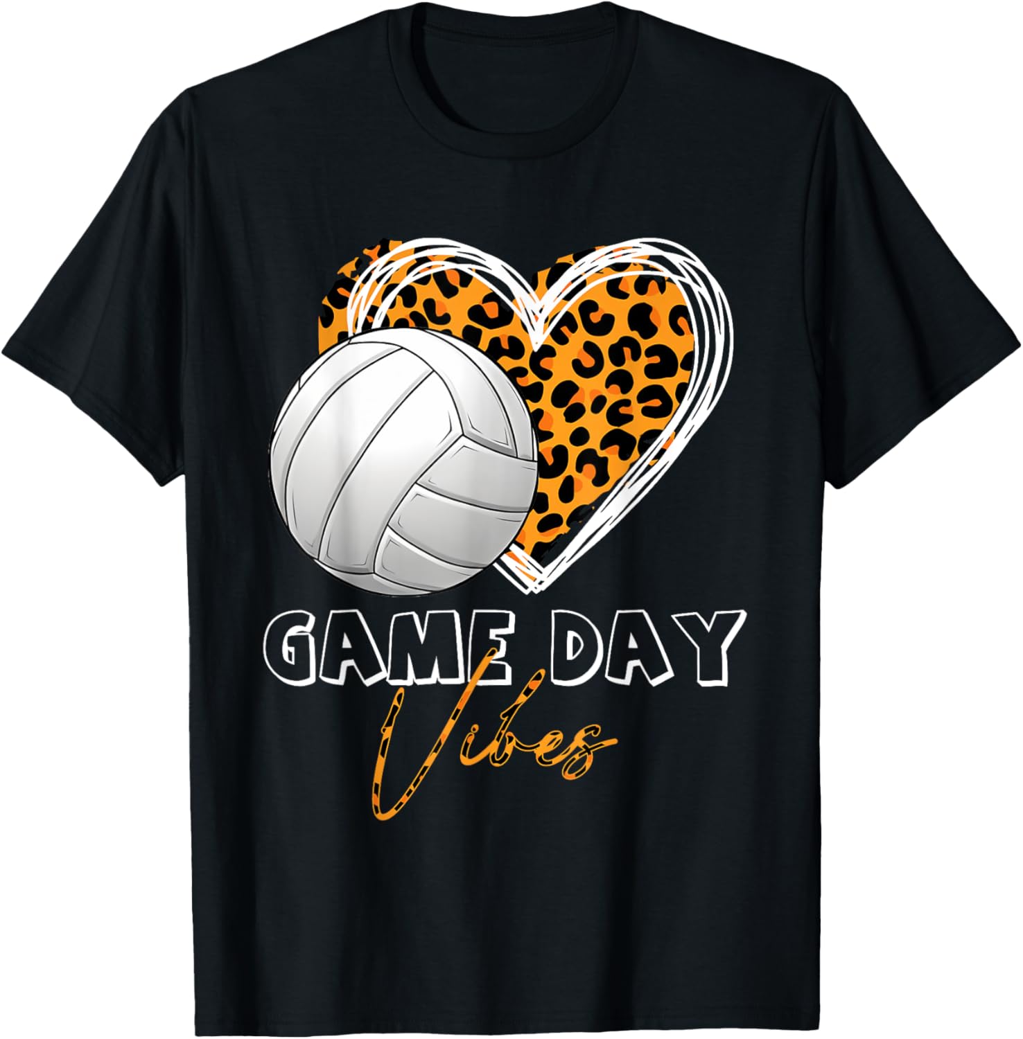 Volleyball Mom Game Day Vibes Leopard Cheetah Sister Grandma Apparel Viral TikTok Find Everyday Wear