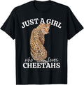Women s Cheetah Just a Girl who Loves Cheetahs Ladies Cat Apparel Viral TikTok Find Hot Right Now
