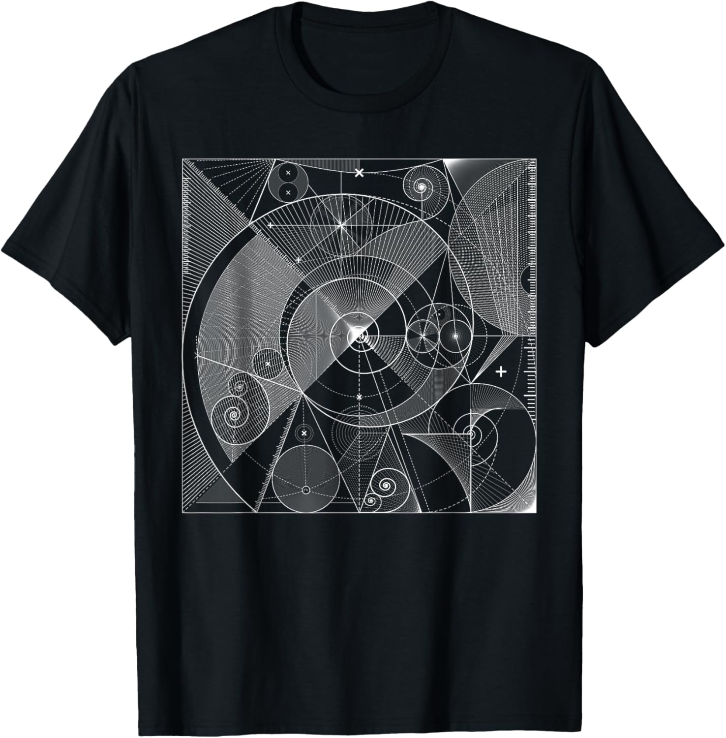 Sacred Geometry T Shirt Fibonacci, White Golden Spiral T-Shirt | Trending 2025 | High CTR Title