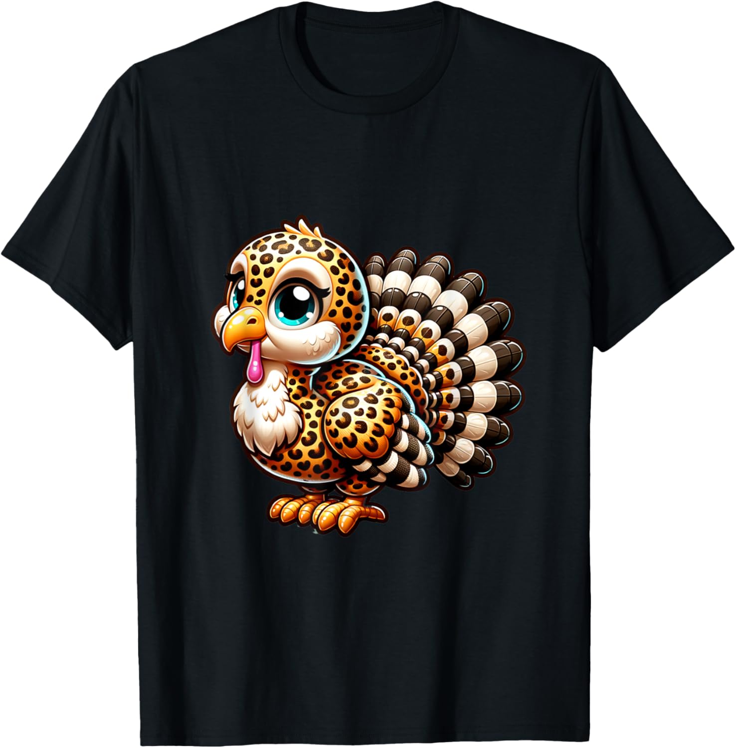 Cute Cheetah Leopard Turkey Thanksgiving For Kids Boys Girls Apparel Premium Print Best Seller Look