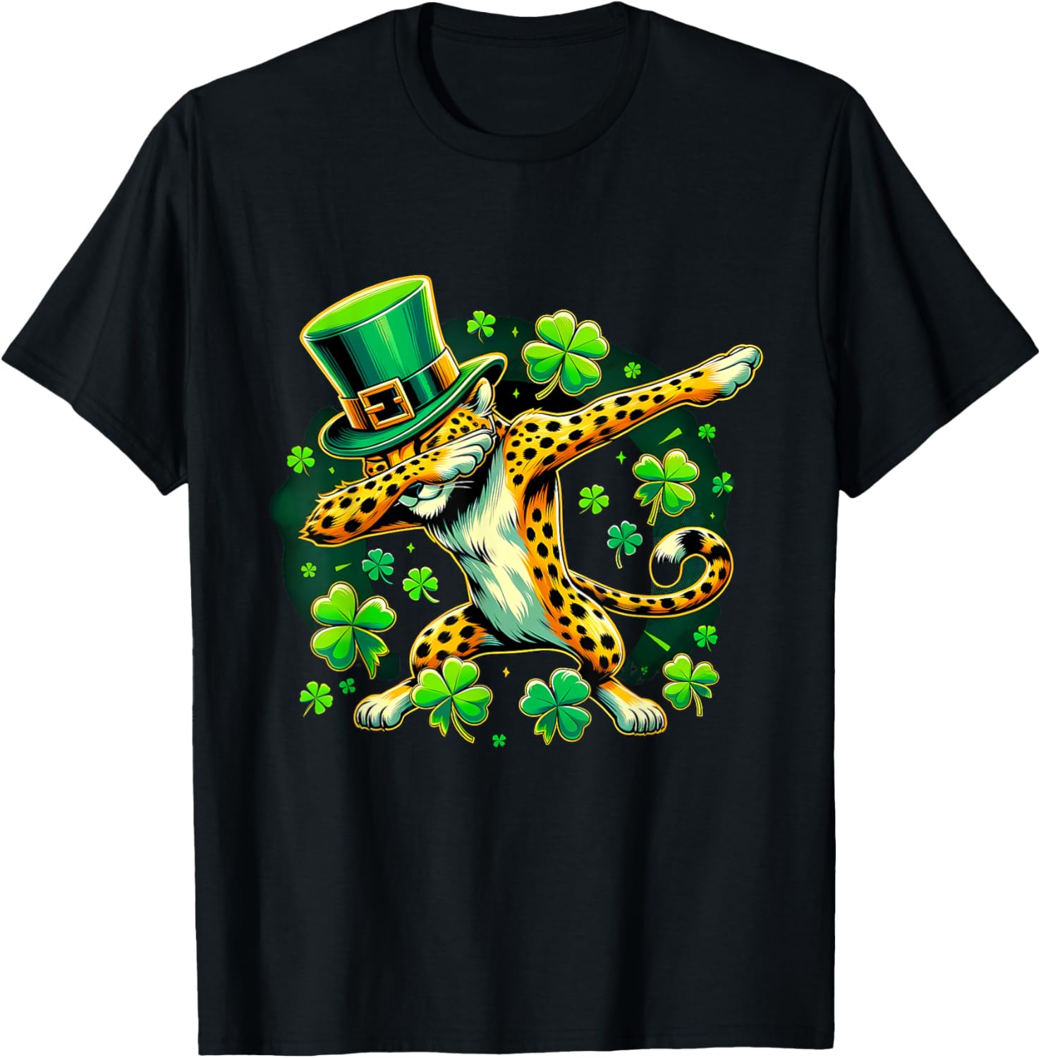 St Patricks Leprechaun Dabbing Cheetah Apparel Trending US Hot Right Now