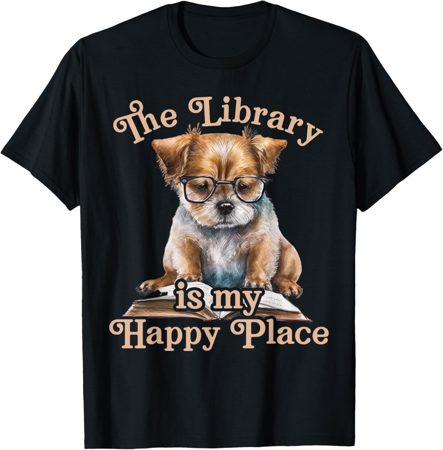 The Library Is My Happy Place Dog Teacher Apparel | US Viral Pick | Perfect Gift Choice