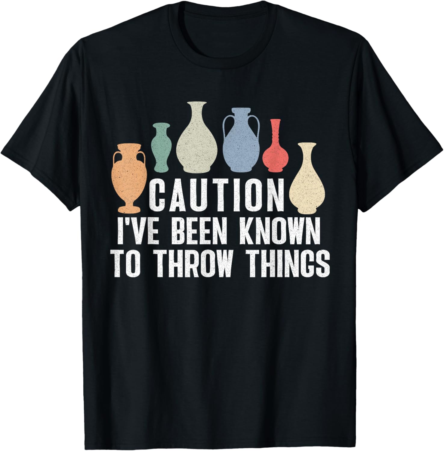 Pottery Ceramic Artist tee Funny Ceramics Artist Throw Things T-Shirt - Unisex-Adults X-Small Black T-Shirt | Best Selle...