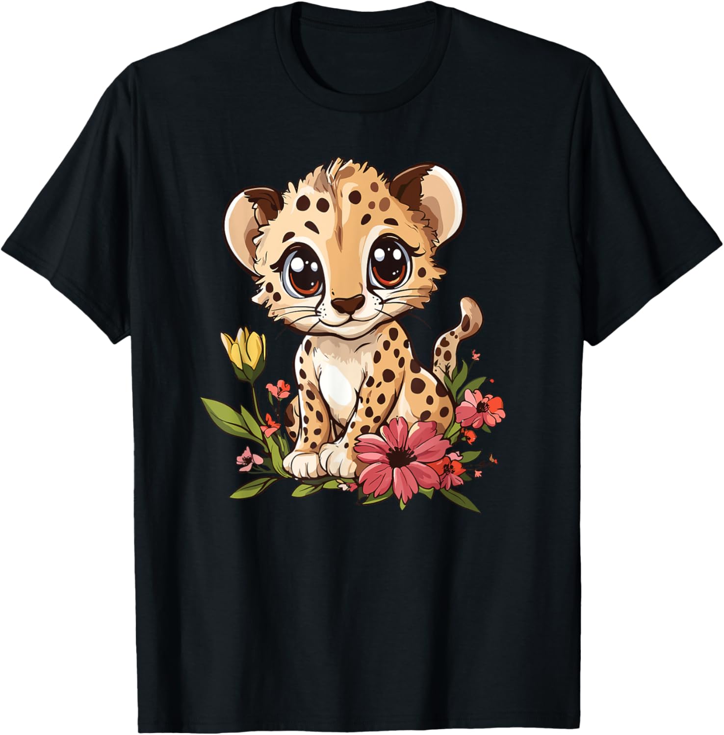 Cute Cheetah Cub Flower Cheetah Apparel Viral TikTok Find Everyday Wear