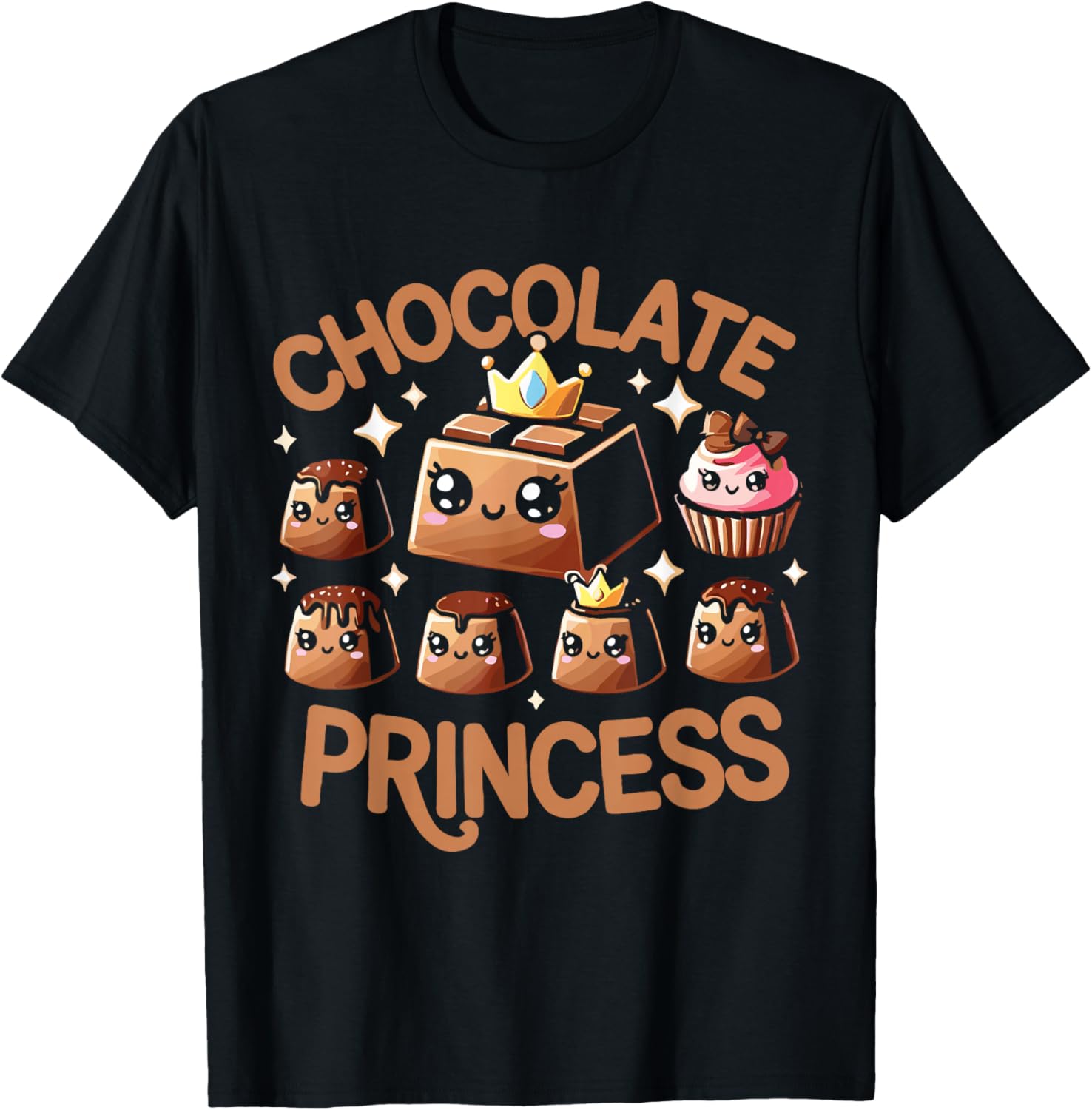 Chocolate T Shirt - Women's Chocolate Princess T-Shirt - Black - Small - Short Sleeve - Crew Neck - Modern - Chocolate-t...