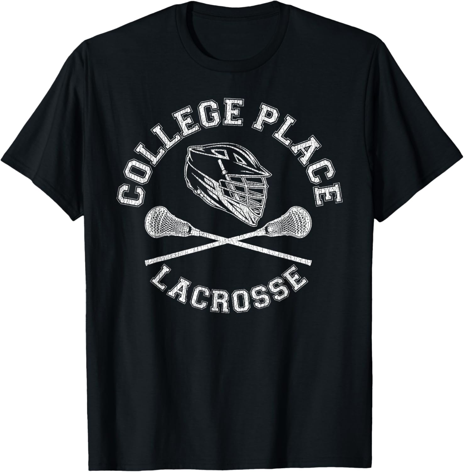 College Place Lacrosse Vintage Distressed Retro Lax Apparel | Premium Quality | Aesthetic Casual Look
