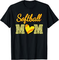 Softball Mom Heart Cheetah Print Apparel Streetwear Style Best Seller Look