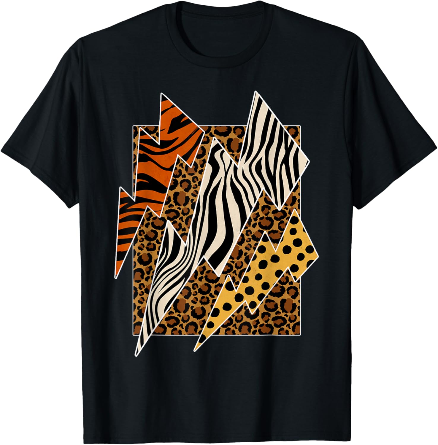 Cheetah Tiger Leopard Zebra Lightning Wild Animal Print Zoo Apparel Trending US Fan Favorite