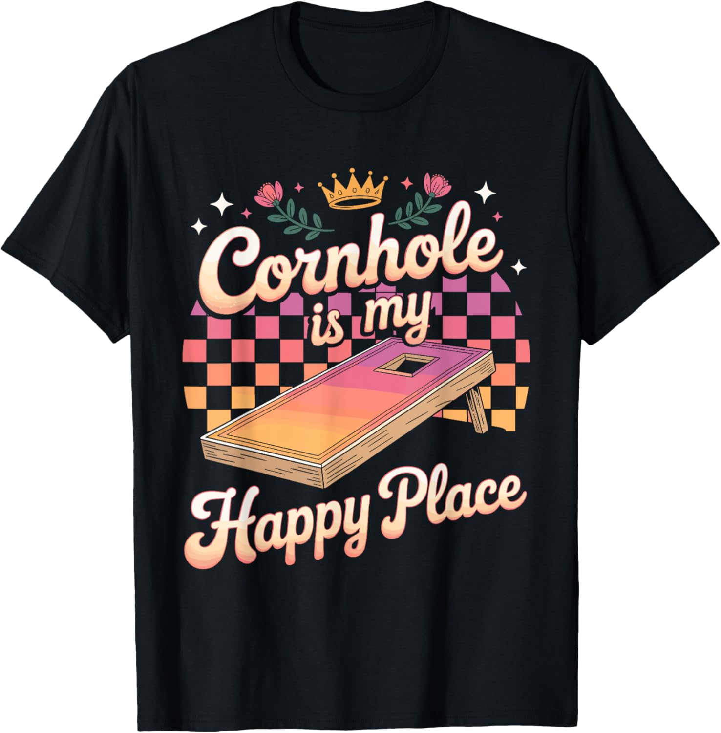 Cornhole Is My Happy Place Fun Board Apparel | Bestseller Style | Perfect Gift Choice