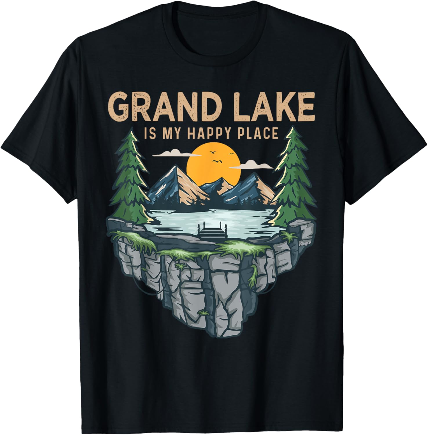 Fishing Boating Camping - My Happy Place Grand Lake Apparel | Google Shopping Optimized | Perfect Gift Choice