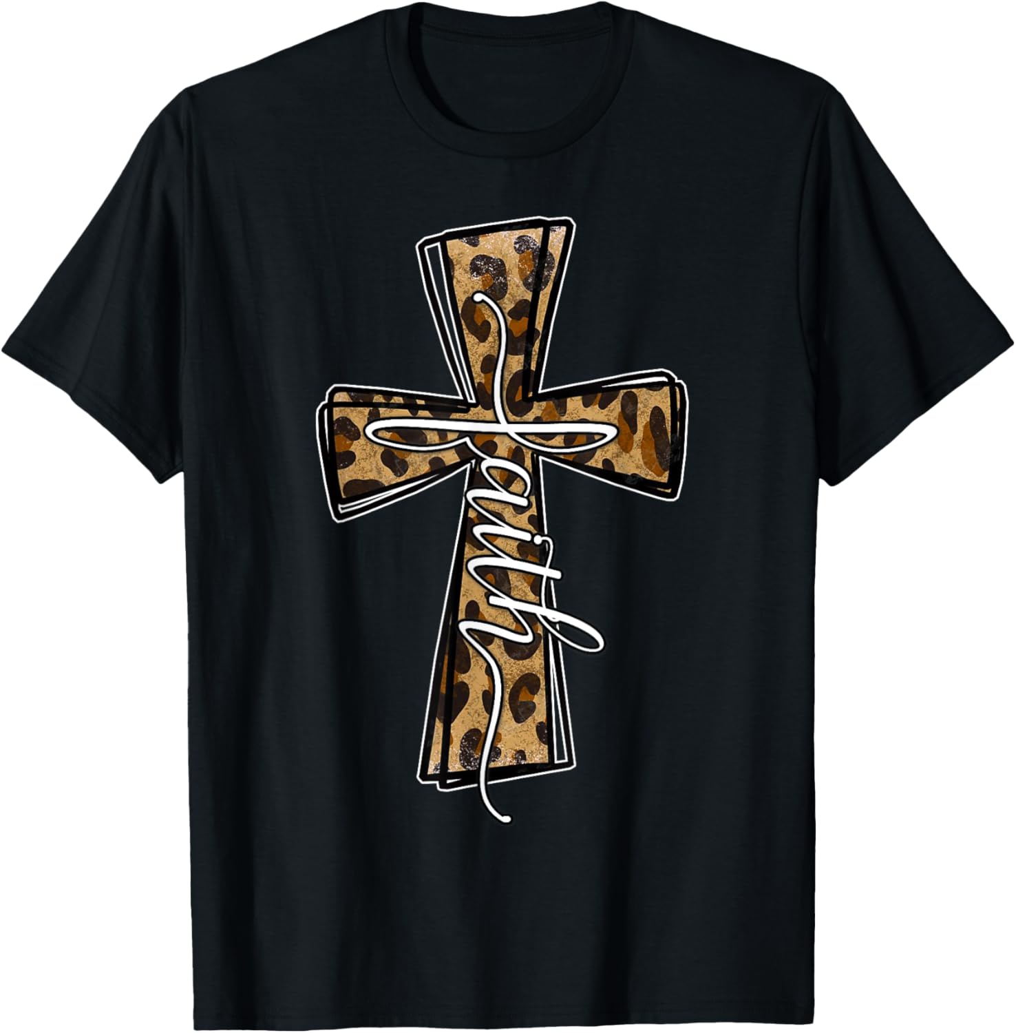 Love In Faith Tees For Christian Leopard Cross Cheetah Print T Shirt High Search Demand Fan Favorite