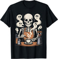 Barista Ghost Coffee Skeleton Spooky Halloween Coffee Maker Apparel | High Search Volume | Perfect Gift Idea
