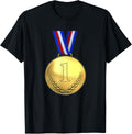 Gold Medal T-Shirt First Place 1st Winner Graphic Tee T-Shirt | Bestseller Style | Top Rated Comfort