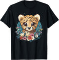 Charming Cheetah Surrounded By Colorful Blooms Apparel High Search Demand Best Seller Look