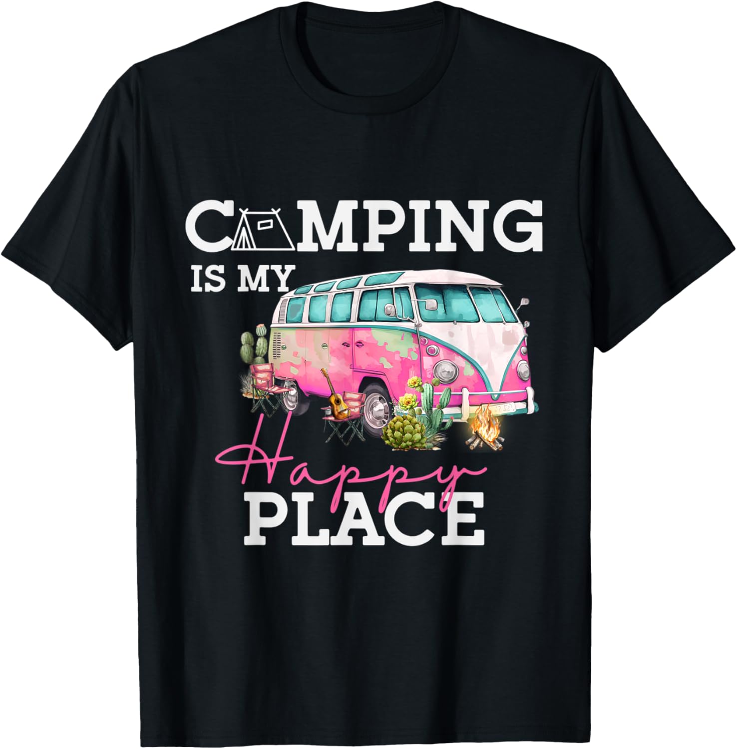 Camping Is My Happy Place Happy Camper Lover Apparel | Premium Quality | Top Rated Comfort