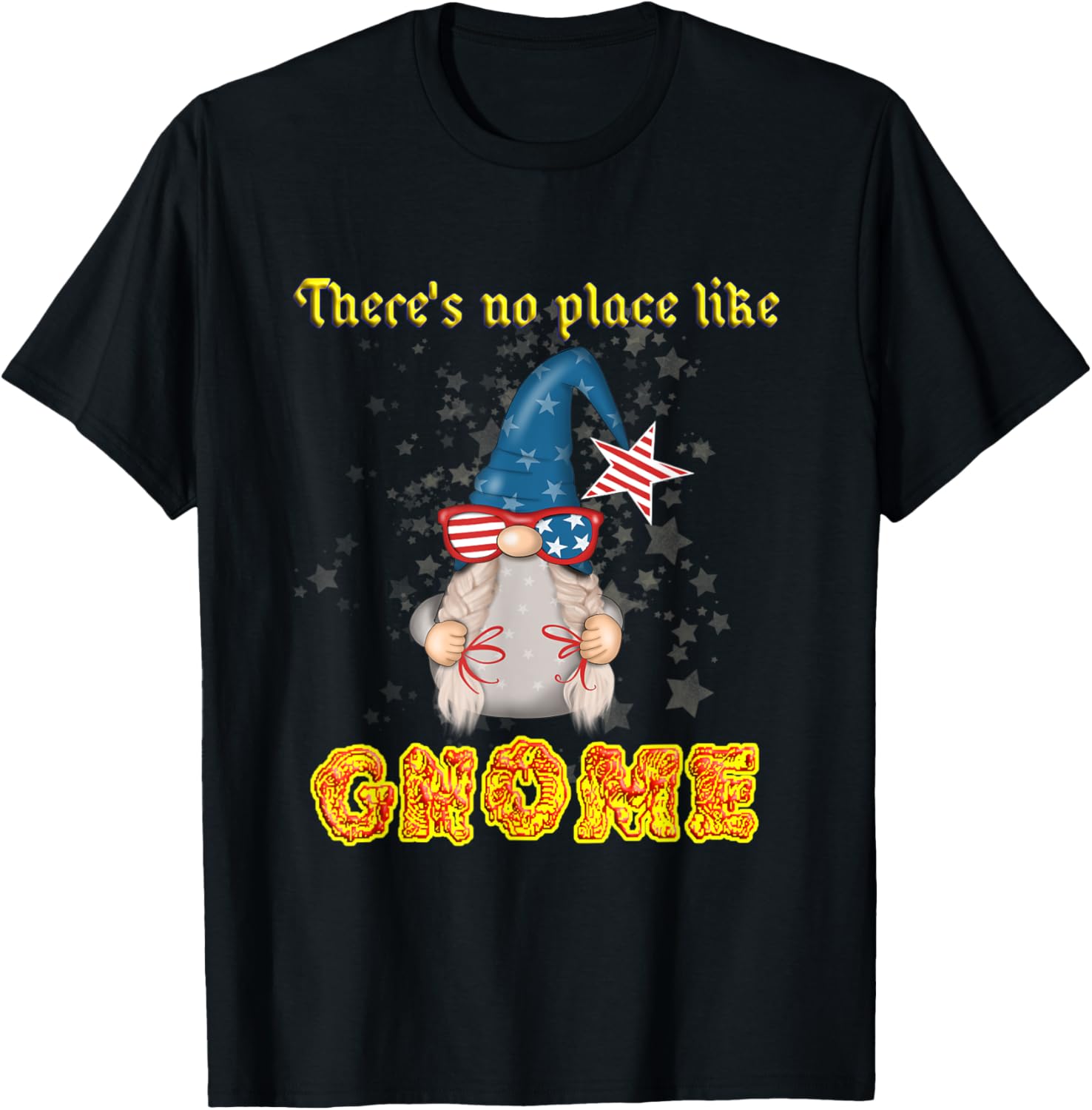 There's No Place Like Gnome!, USA Stars And Stripes, Kid's Apparel | High Search Volume | Aesthetic Casual Look