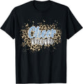 Womens Cheer Mom Shirt Leopard Cheetah Print Blue Cheer T Shirt Streetwear Style Everyday Wear