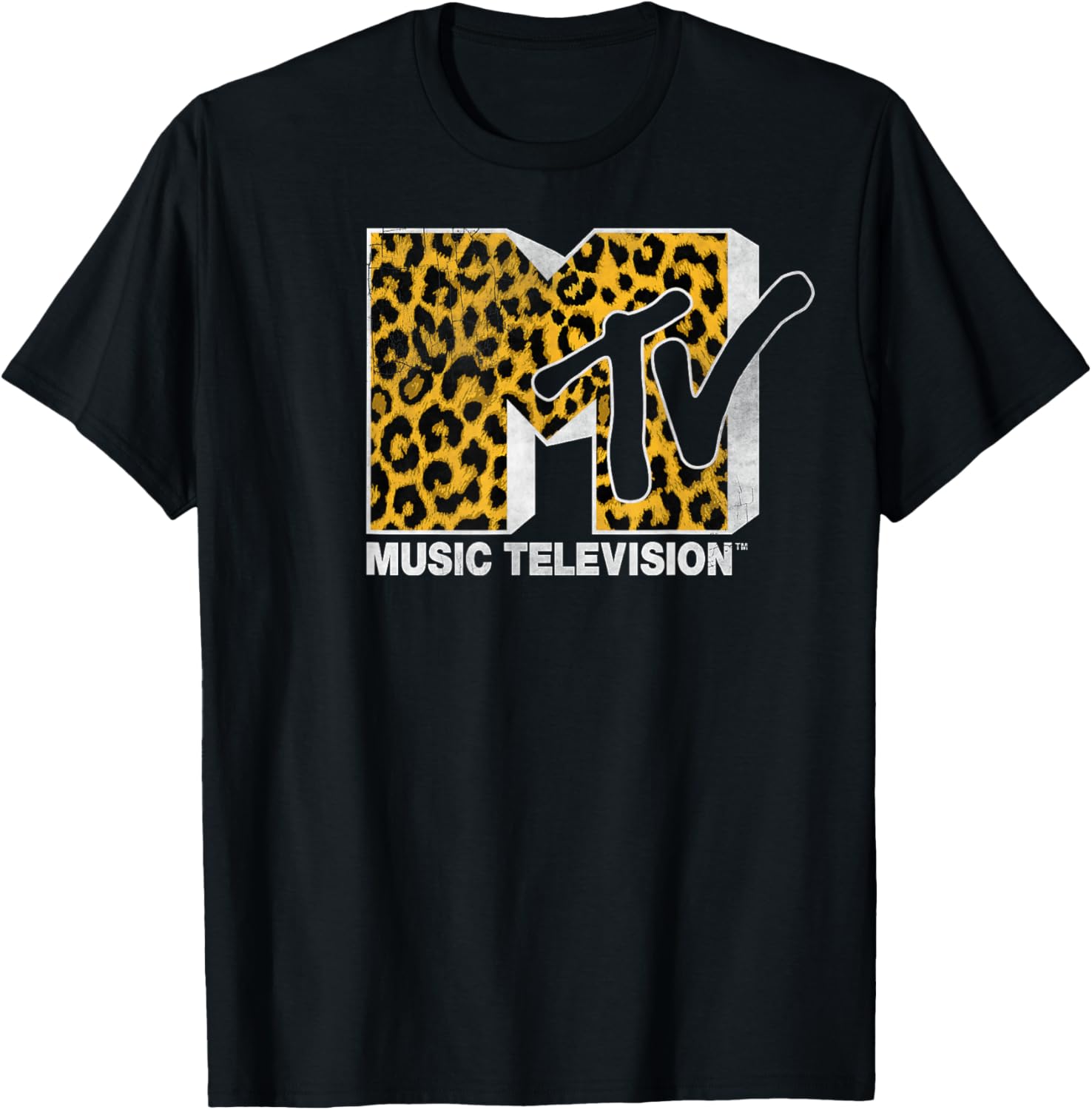 MTV Logo Cheetah Print Graphic T Shirt T Shirt Comfort Fit Hot Right Now