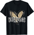 Bulldogs Mascot Leopard Cheetah Heart Fall Football Sport Apparel High Search Demand Gift Ready