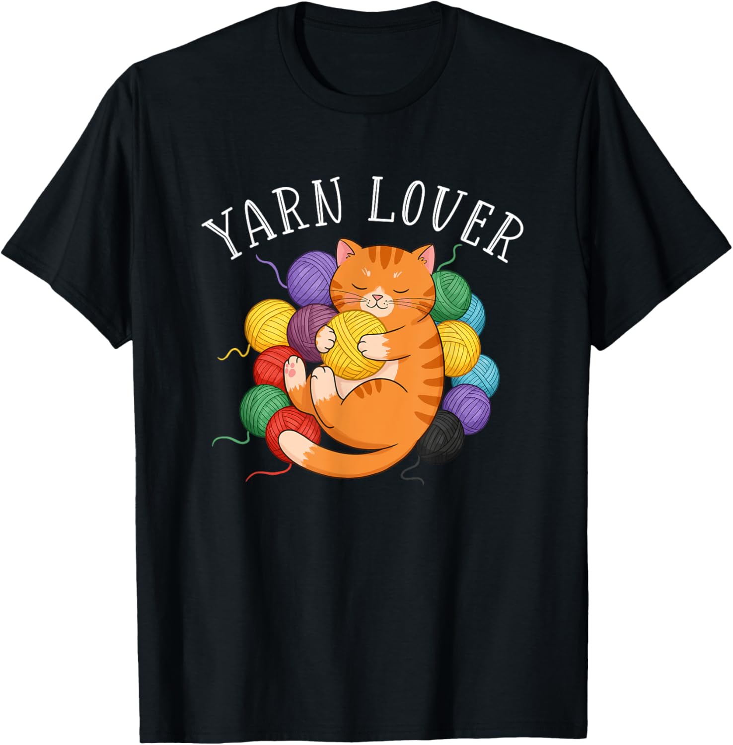 Yarn Lover Cozy Cat Embracing Balls Of Yarn Yarn Supply | Viral US Pick | High CTR Title