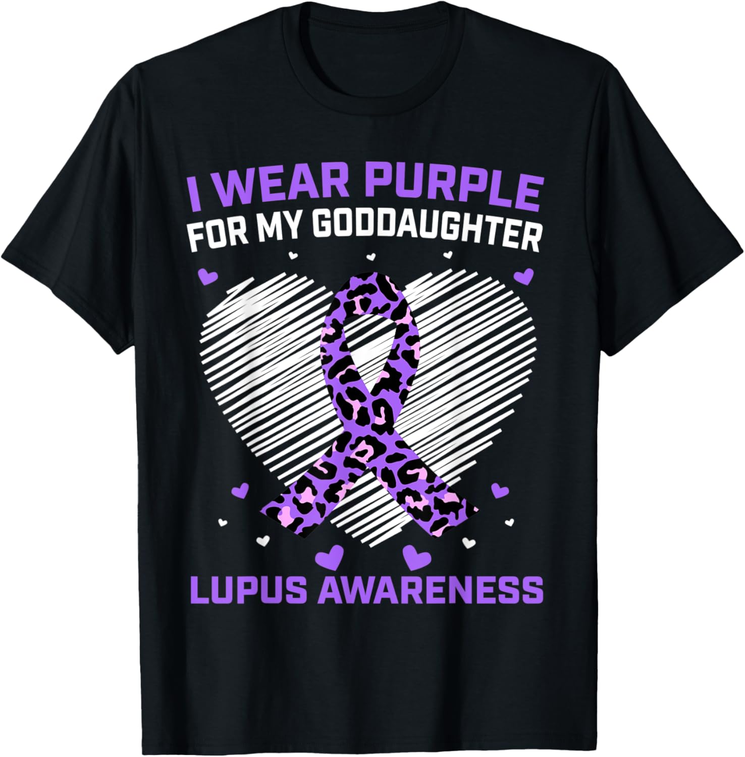 Cute I Wear Purple Goddaughter Lupus Awareness Cheetah Print Apparel Comfort Fit Gift Ready