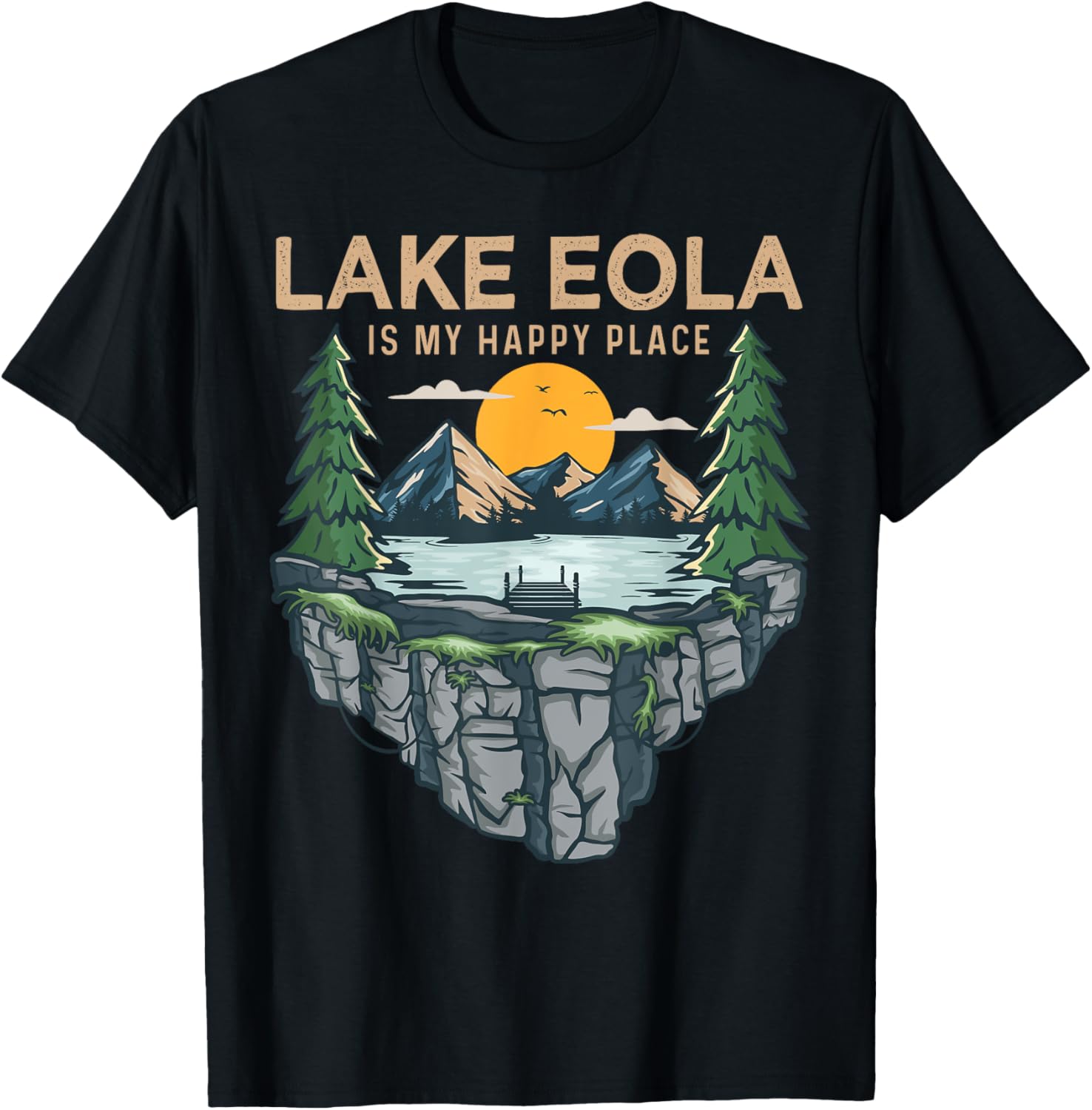 Fishing Boating Camping - My Happy Place Lake Eola Apparel | Premium Quality | Aesthetic Casual Look