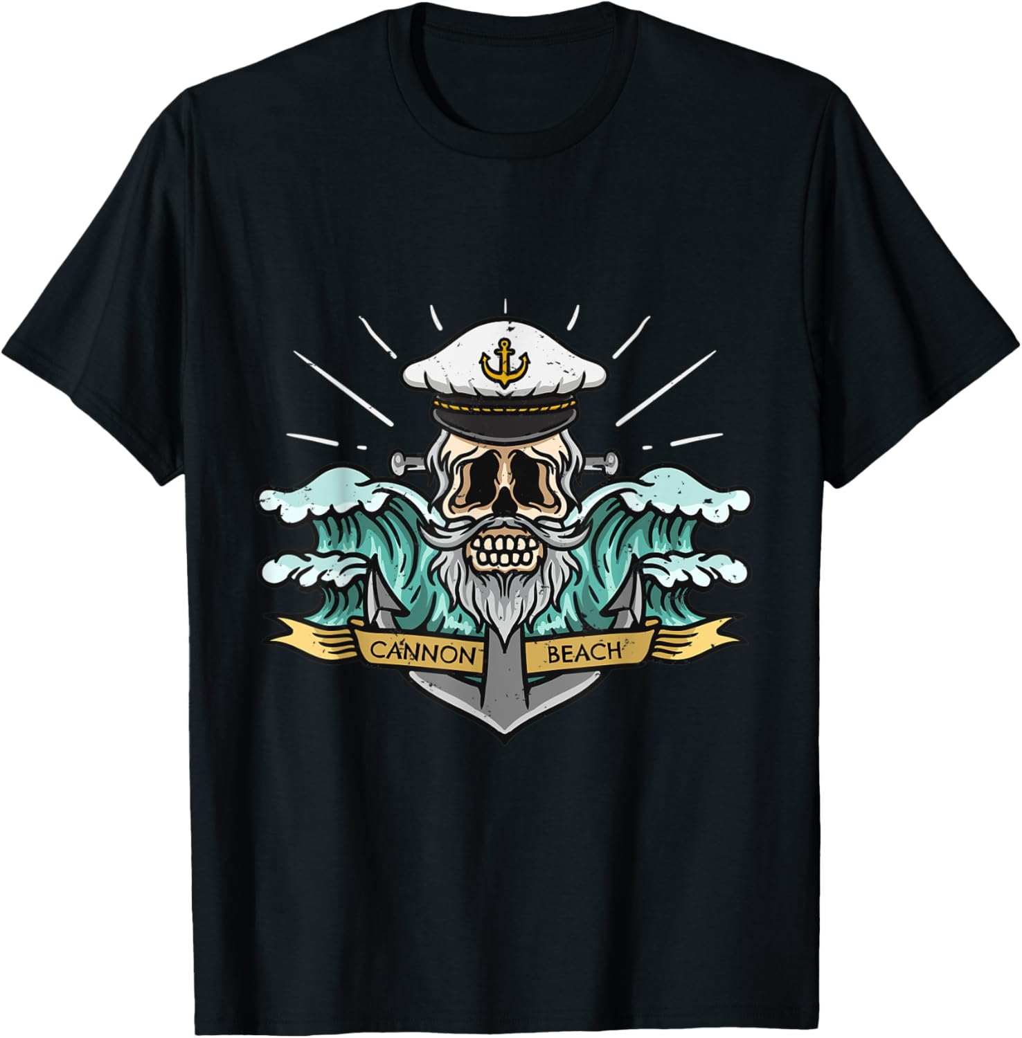 Cannon Beach Oregon Sea Captain Pirate Skull Nautical Men Women Kids Apparel | Trending 2025 | Daily Wear Essential