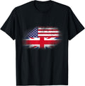 Half American Half British T Shirt UK USA Flags Britain Women Kids Men T-Shirt | US Viral Pick | High CTR Boost