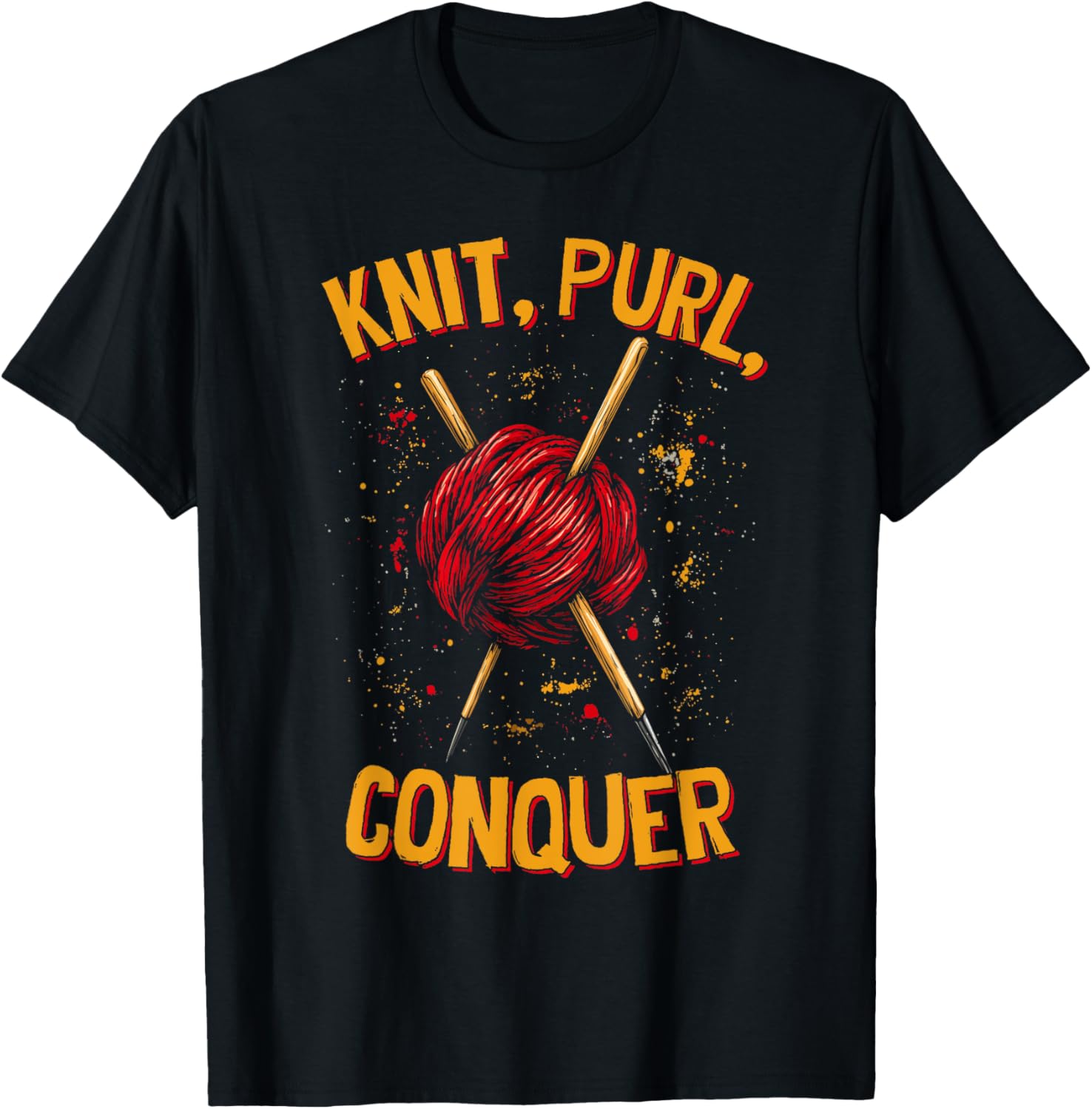 Knit Purl Conquer Knitting Humor Funny Saying Yarn Lovers Yarn Supply | Viral US Pick | Customer Favorite