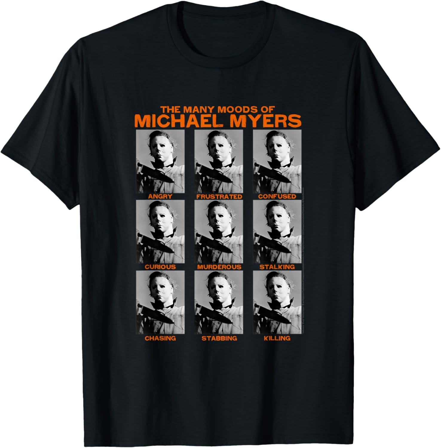 Halloween Many Moods of Michael Myers Apparel | Everyday Casual Wear