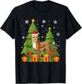 Cheetah Xmas Tree Lights Santa Hat Ugly Christmas Apparel Trending US Hot Right Now