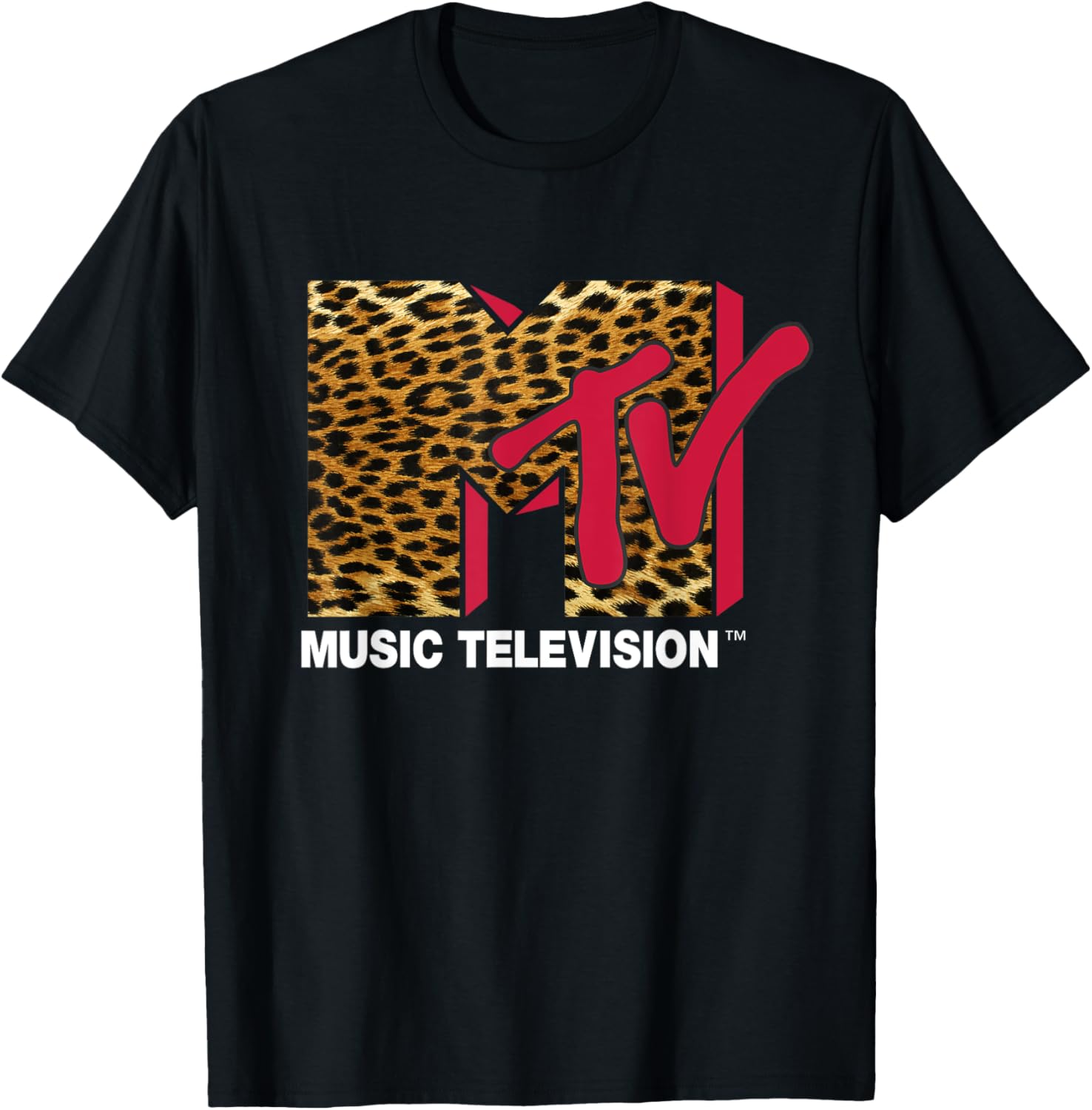 MTV Leopard Print Logo Apparel Comfort Fit Hot Right Now