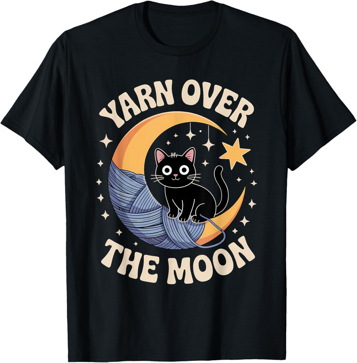 Yarn Over The Moon Cute Cat Design For Yarn Lovers Halloween Yarn Supply | Viral US Pick | Best Seller Choice